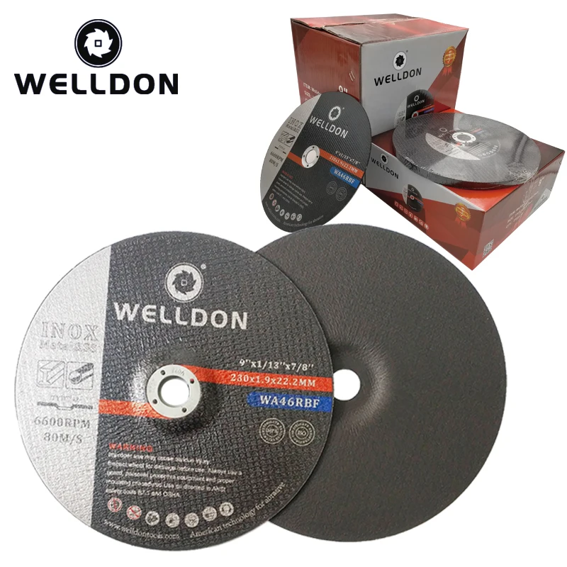 Диск для резки WELLDON 9 дюймов 230 мм диск металлический углеродистый нержавеющая сталь железо смола соединительный рельс максимальная абразивная цена жесткого