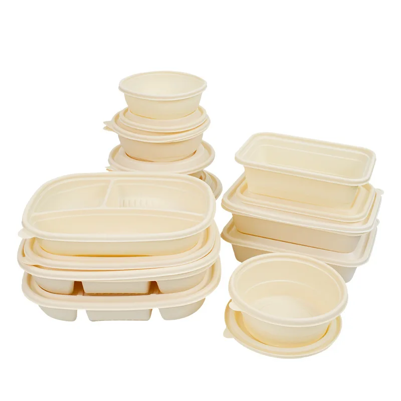 Custom Disposable Cornstarch Lunch Box Restaurant Tableware Dinner Set Plastic Packaging Corn Starch Boxes Food Container