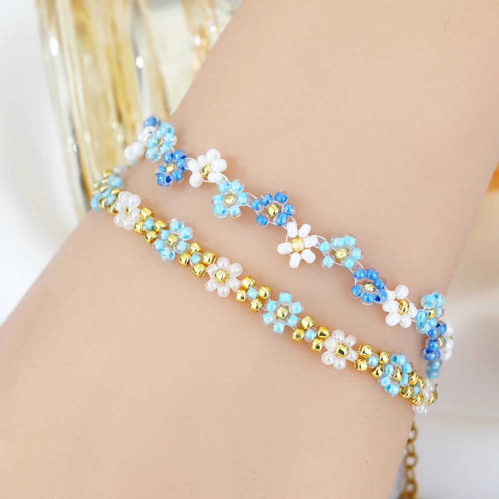 FY модные ювелирные браслеты бохо ручной работы дружба бусины из семян Миюки цветы солнца Маргаритка плетеные серферские до лодыжки