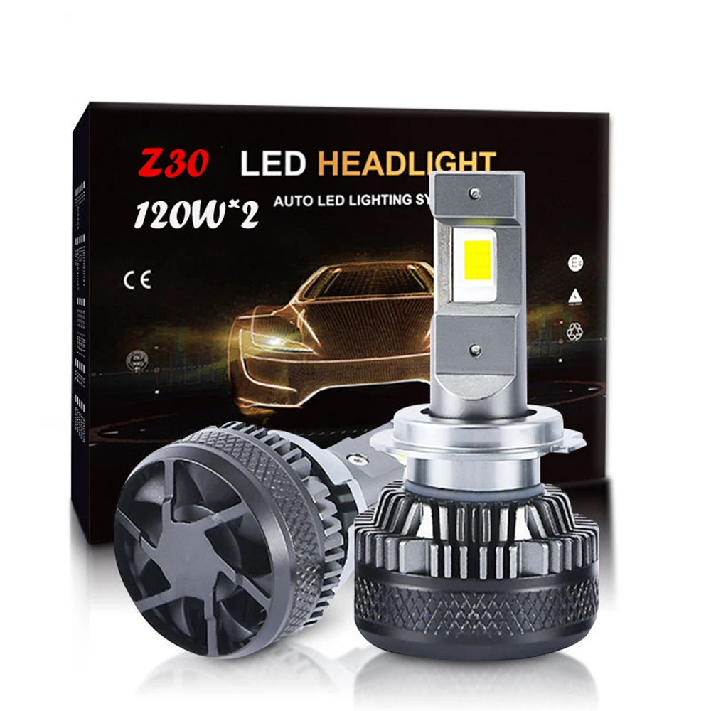Z30 Super Bright 120W 60000 Lumens H7 Led Headlamp H11 Car Headlight light bulb Canbus Turbos Led H4