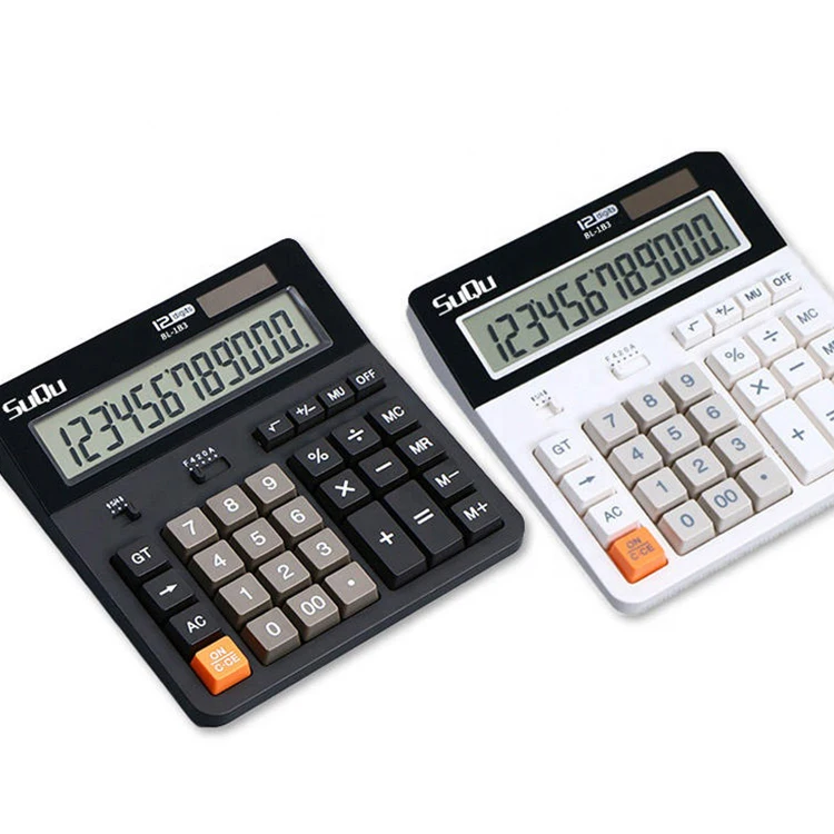 Large LCD Display 12-Digit Solar Battery Office Calculator