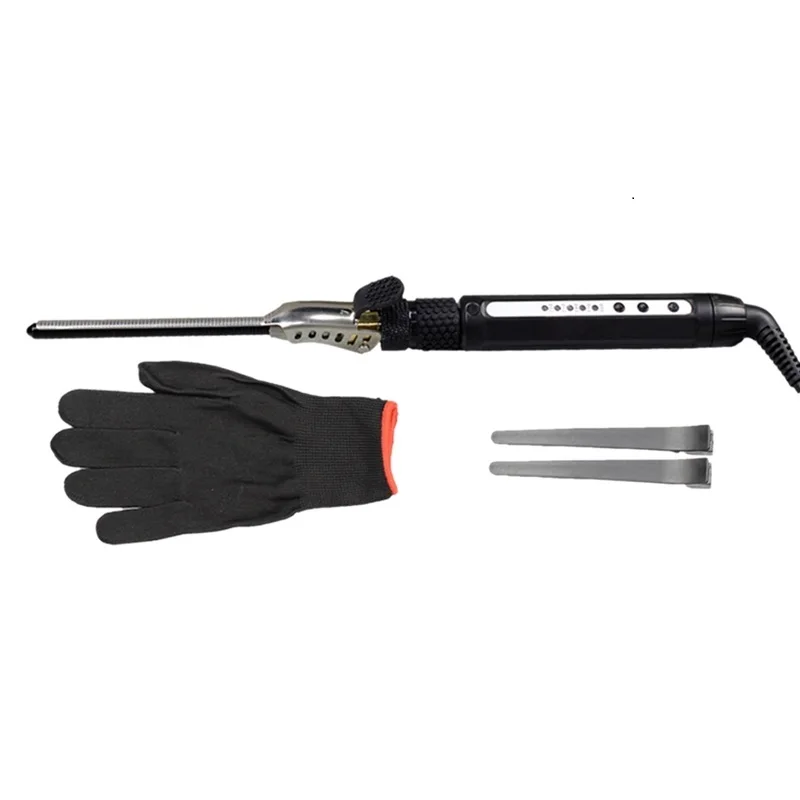 7mm Men Hot Portable Hair Styler Small Wave Curler Led Magic Wand Curling Iron