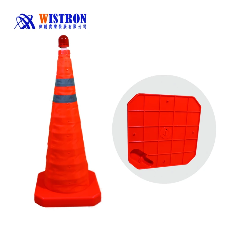 Collapsible Portable Cone Road Sign Round Reflective