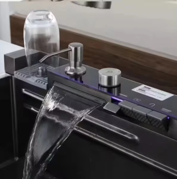 Modern Kitchen Sink Stainless Steel Kitchen Wash Basin Decor and PVD with Black Nano Single Bowl 5 Years Above Counter 7546JY