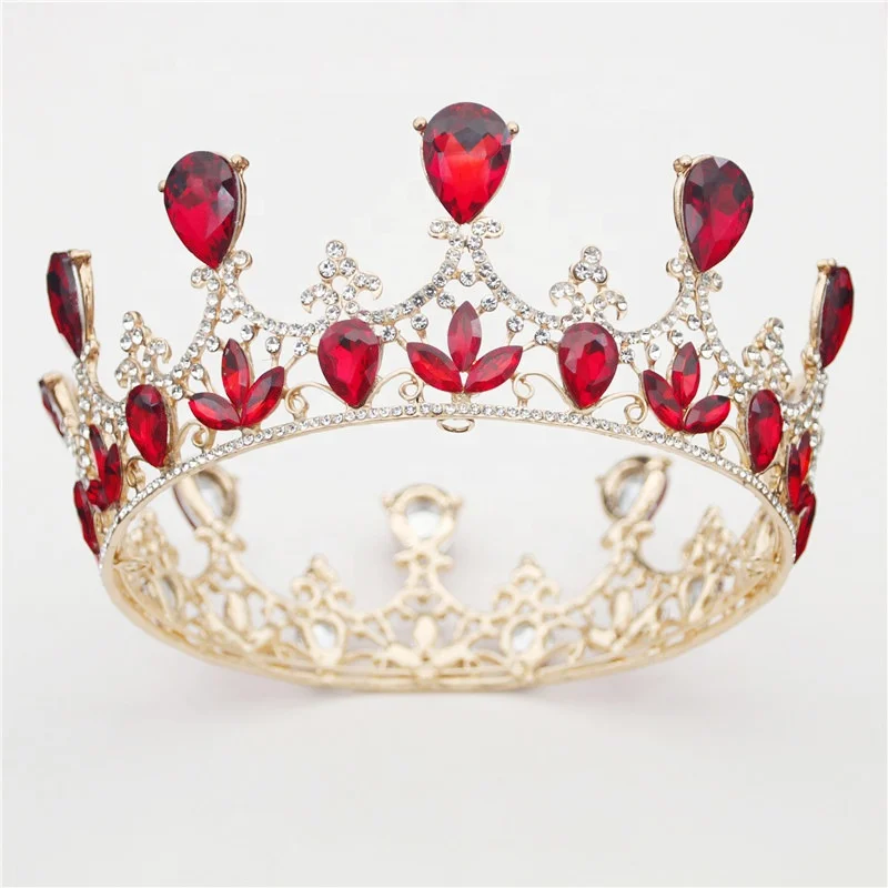 Free customized silver queen full round winner crowns gold crystal princess birthday miss tiaras