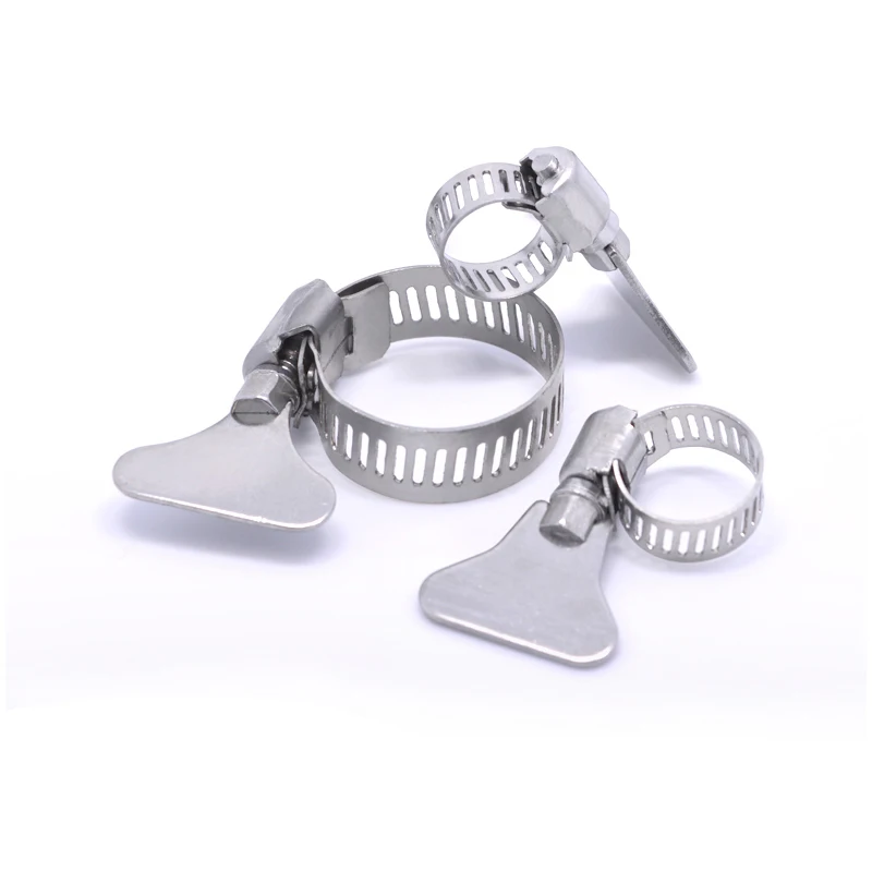 stainless steel handle hose clamp oil pipe and gas pipe hoop american type thumb fixed water pipe clamp manufacturer