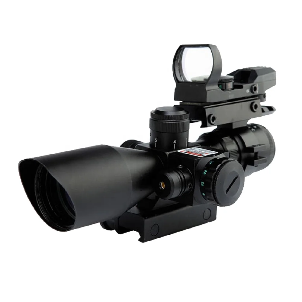 
Tactical 2.5-10x40E rifle scope Mil dot Dual Illuminated red and green dot laser sight gun hunting scopes with 20mm Mount 