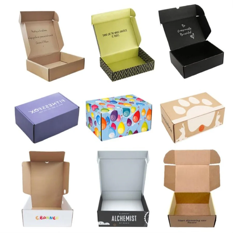 Angelol express box factory недорогая печать логотипа на заказ экологически чистые черные гофрированные почтовые коробки розовые белые для