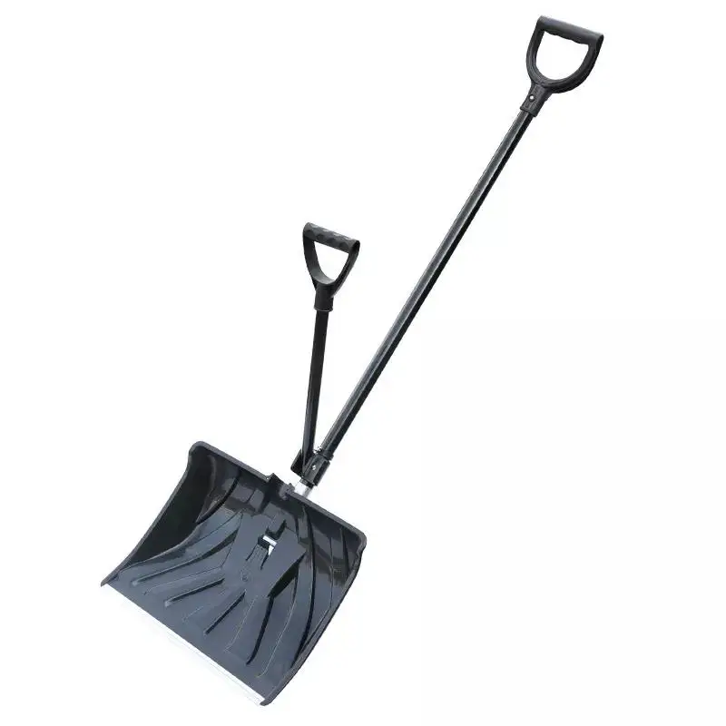 Snow Shovel With Steel Handle 18-Inch Plastic Shovel Push and Scoop Combination Blade For Garden and Road
