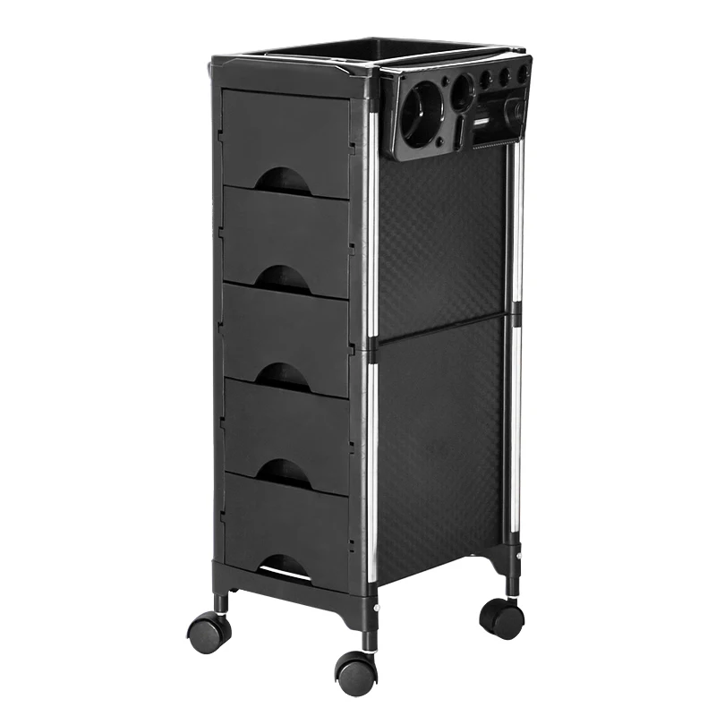 Quality 5-Drawer Stainless Steel New ABS Plastic Storage Trolley for Hair Salon Beauty Salon Living Room Workshop Hotel Use