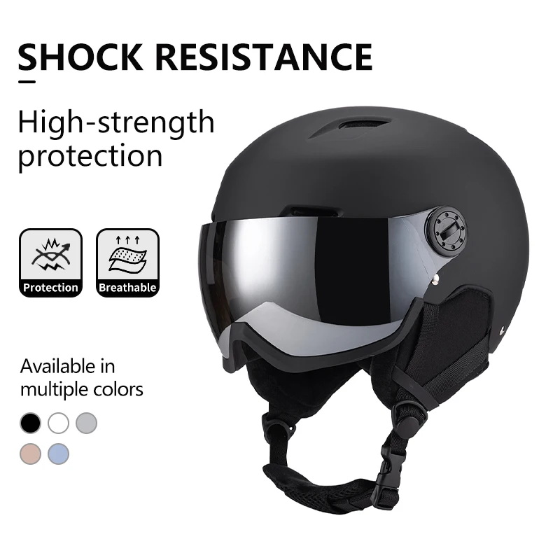 2024 Winter Sports Custom High Quality ABS EPS Materials New Design Ski Helmet Snowboard Helmet with UV goggles