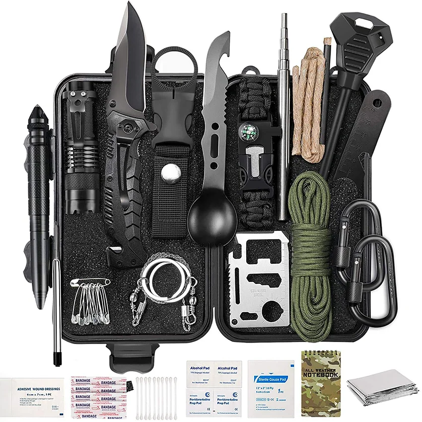Dawsy 69 In 1 Camping Earthquake Multitool Shovel 72 Hour Emergency Kids Small Bushcraft Combat Bugout Backpack Survival Kit