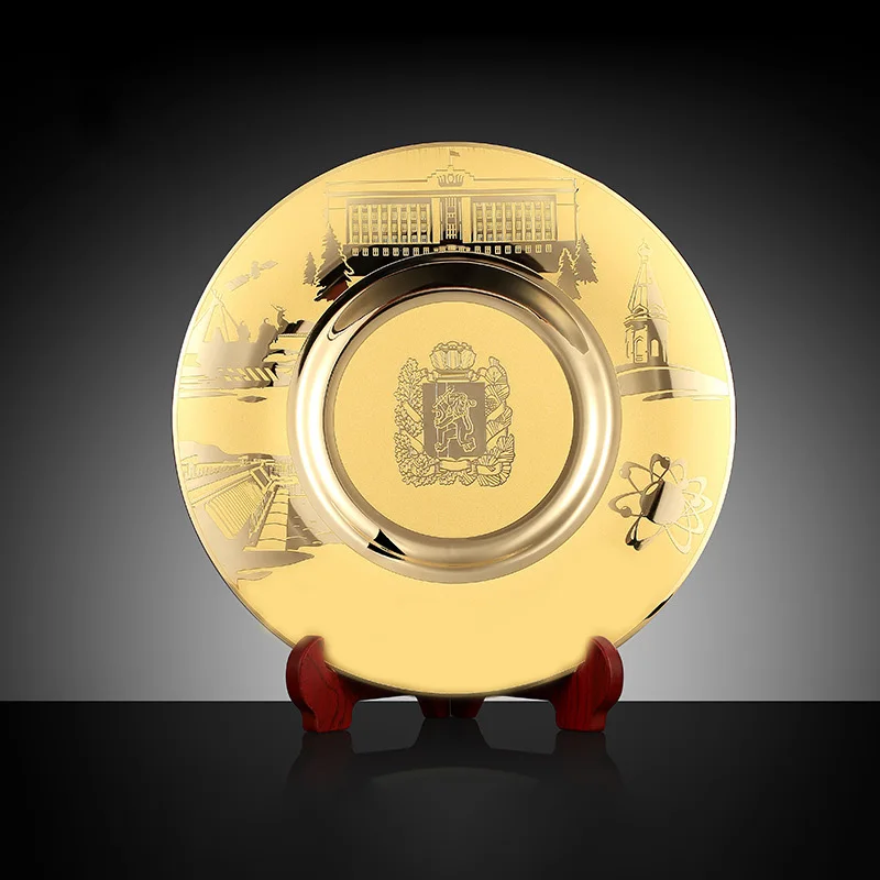 Factory custom LOGO gold and silver Commemorative plates printed blank medal plates for trophies