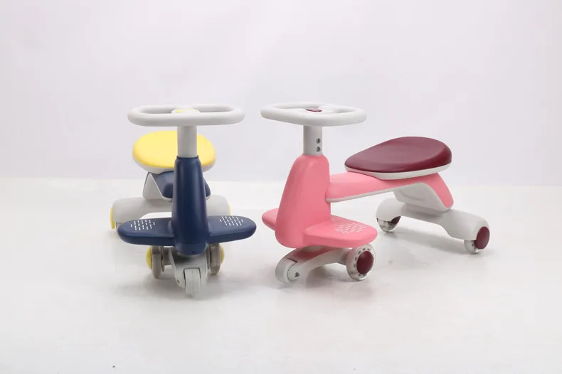 Wholesale China kid swing car child seat ride on toy toddler powerful push cheap plastic slider baby twist car