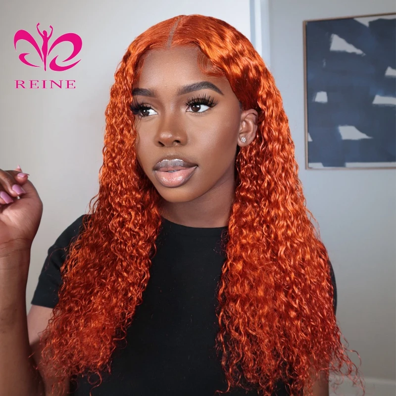 13x4 Lace Front Wig Ginger Orange Color Human Hair Wigs Deep Wave Wigs For Women Human Hair Brazilian Remy Hair