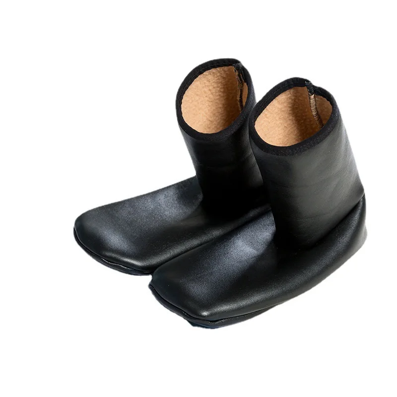 2024 leather socks floor socks for adult women waterproof  with high tube padded warm carpet socks  for men