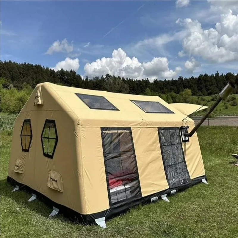 Rongtou Customized Luxury Polyester Air Family Tent Portable Large Glamping Air Tent Desert Inflatable Camping Outdoor  tent