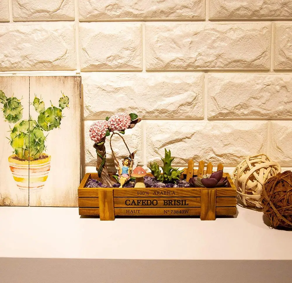 Rectangular Planter Box, Wooden Succulent Plant Trough Box Flower Pot