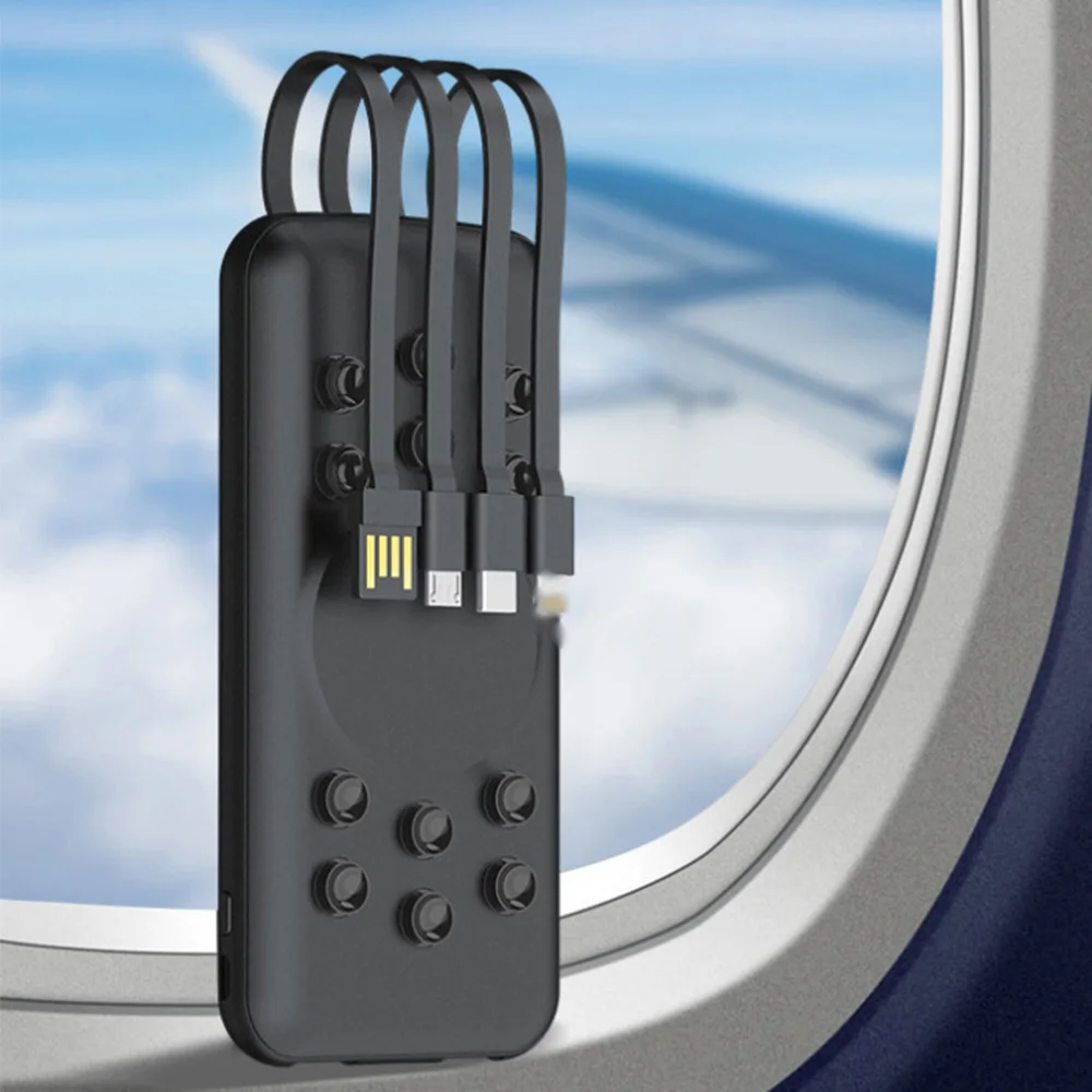 universal builded-in cable wireless power bank quick charger fast charging magnetic wireless power bank with 18w