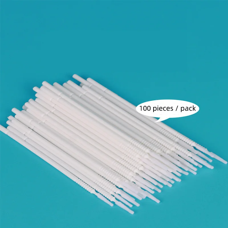 100pcs Long Head Cotton Swab Plastic Disposable Eyelash Cleaning Stick Lash Removing Mascara Micro Brush