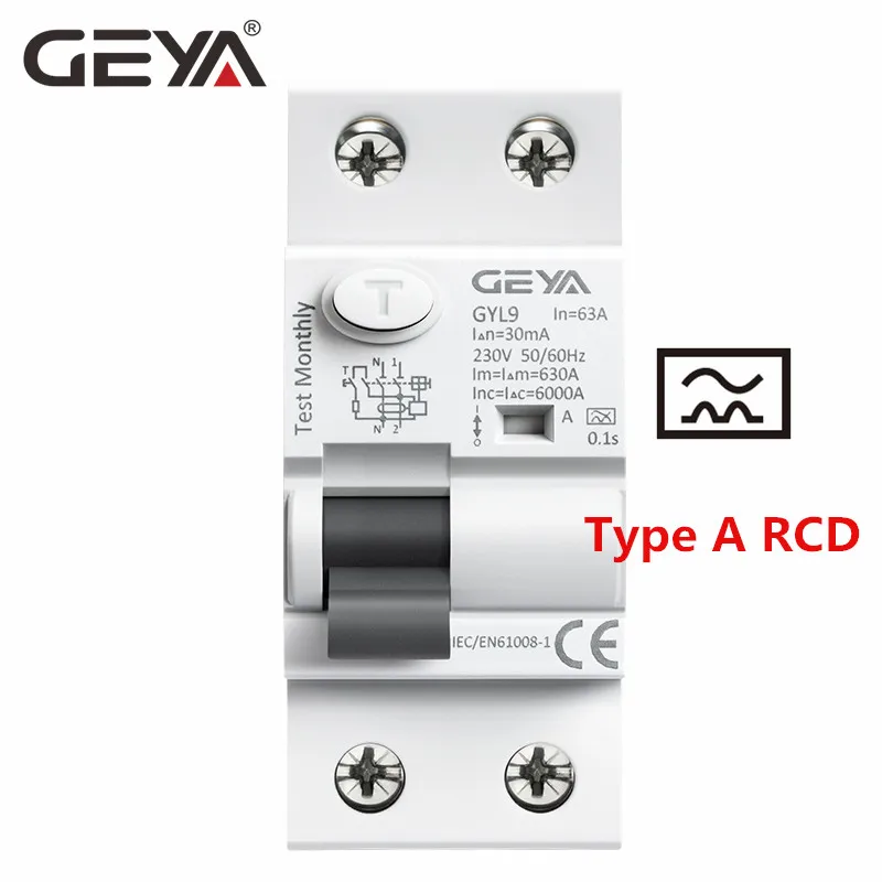 GEYA GYL9M 2P 63A RCD residual current circuit breaker