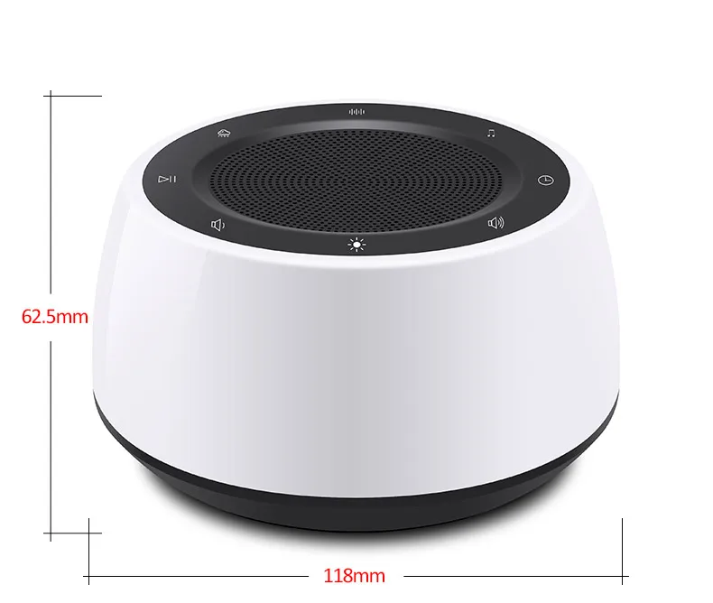White Noise Music Light Device 5 timer option Table Lamp with White Noise Machine Natural Sounds Machine Timer function