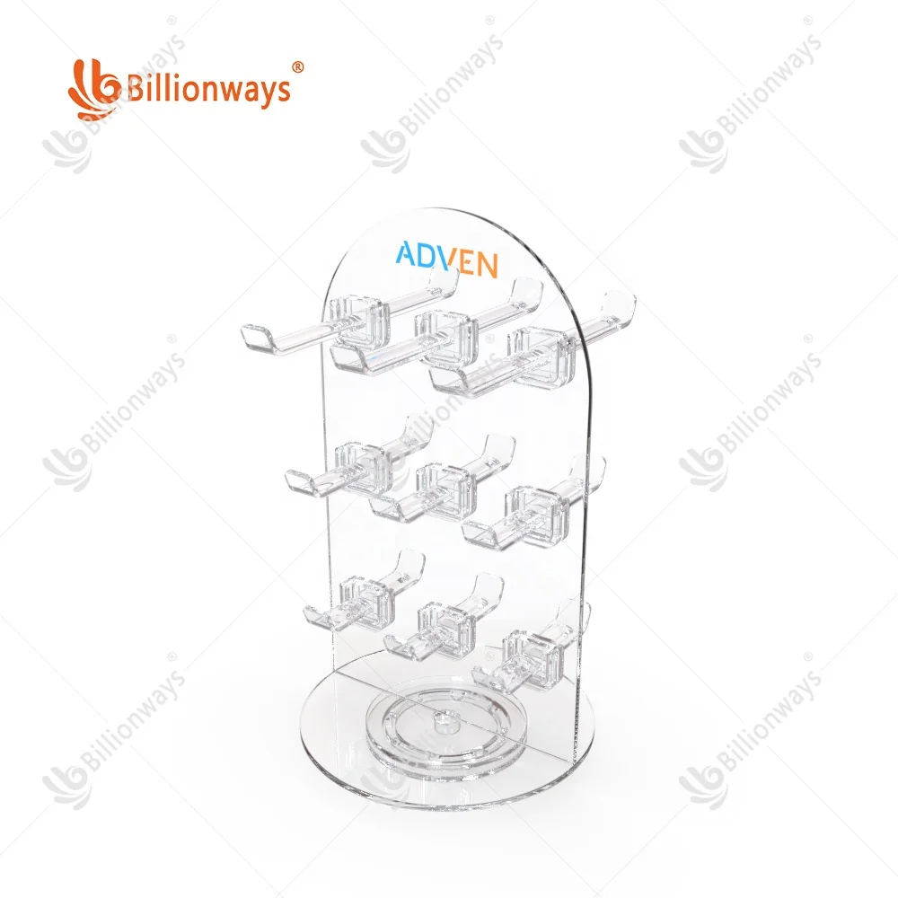 Fashion Jewelry Countertop With Hooks Rotating Key Chain Display Stand