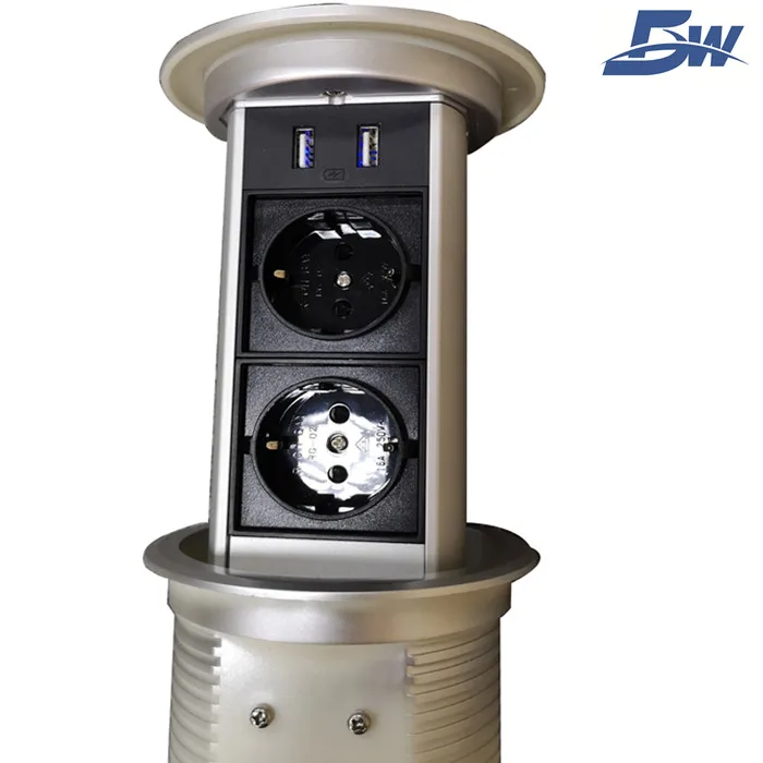 BW Home elevation tower electrical outlet motorized lift pop up power plug charger kitchen socket