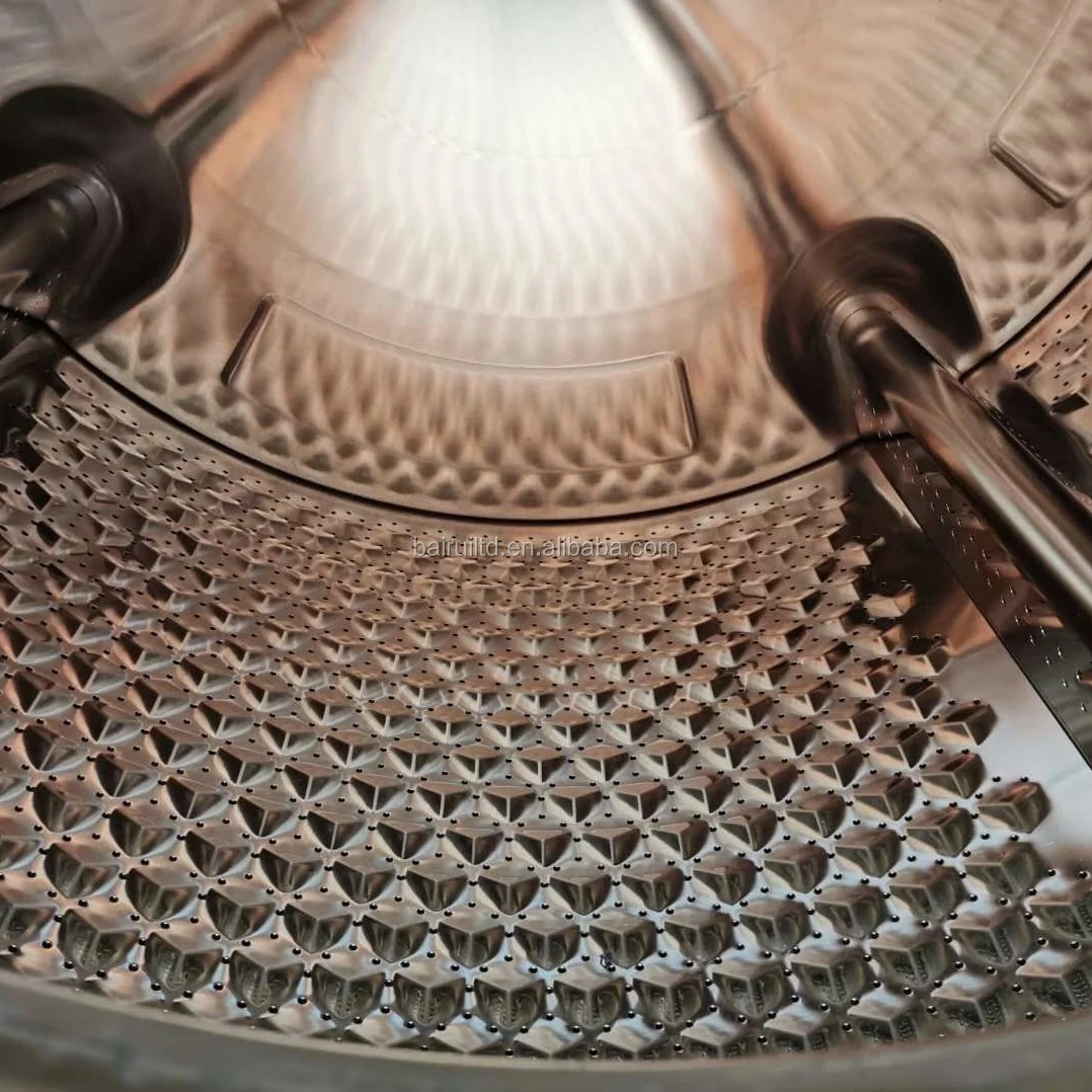 Touch panel big stainless steel drums commercial washing machine with 3 years warranty