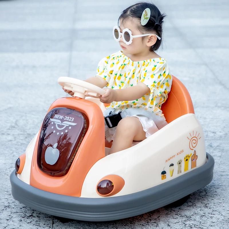 Unisex Kids Ride-On Bumper Car 360 Degree Rotate Toy Electric PP Plastic Cars for Children to Drive for Ages & Wheel Power