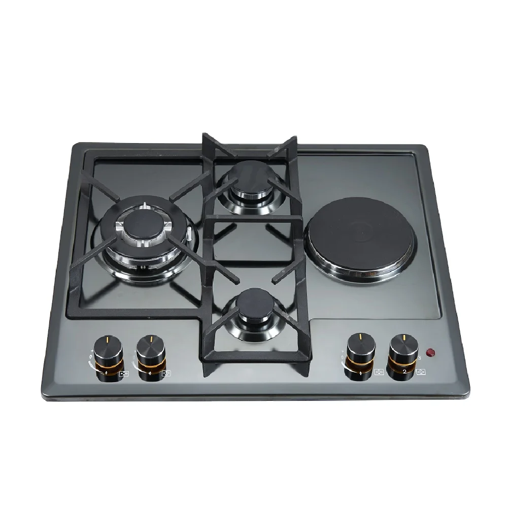 4 burner black stainless steel gas cooktop hot plate electric and gas hob hot selling commercial stove