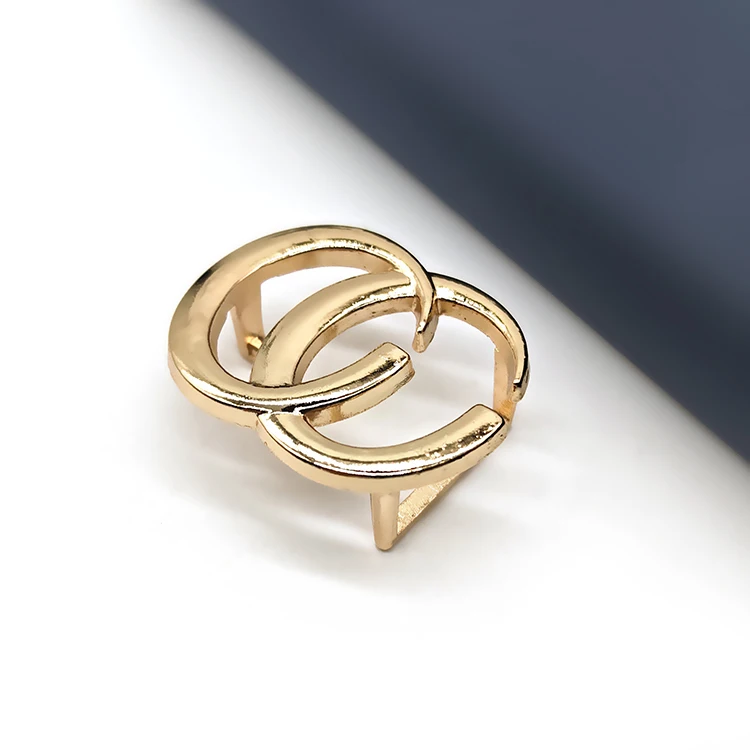 Custom New Design Luxury Golden Decorative Double C Cross Belt Buckles 15mm Metal Zinc Alloy Quick Release Straps Buckle