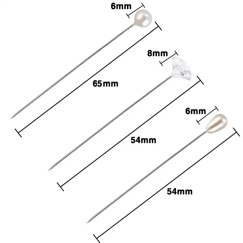 Hot selling OEM color sewing knitting needle pin water drop pearl shaped needle pin