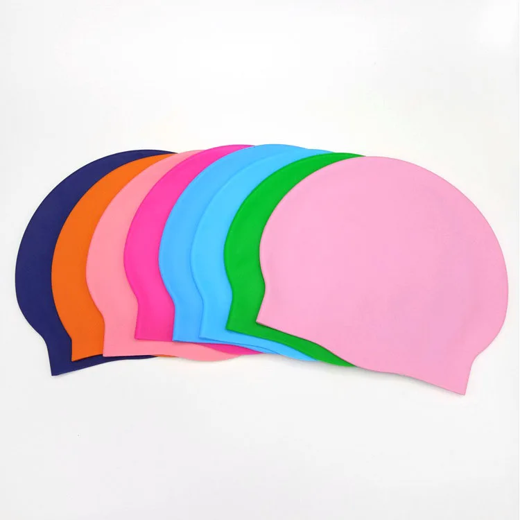 Silicone Pure Colors 50g Waterproof  Swimming Hats Custom Logo Printed Silicone Swim Hats