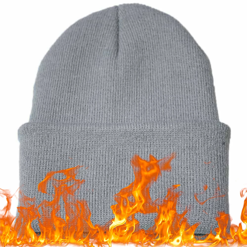 FR Inherent Flame Retardant Knit Cuff Beanie Hat Winter Fire Proof Toque Watch Cap Head Protection for Gas Station