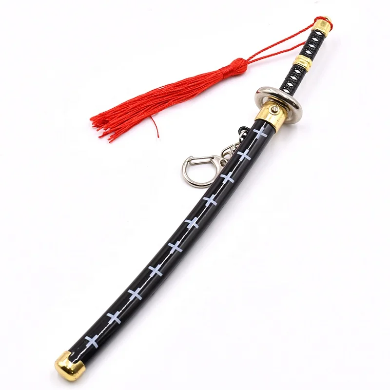 Hot selling factory direct sales of Japanese classic anime one pieces character exclusive katana metal crafts sword key chain