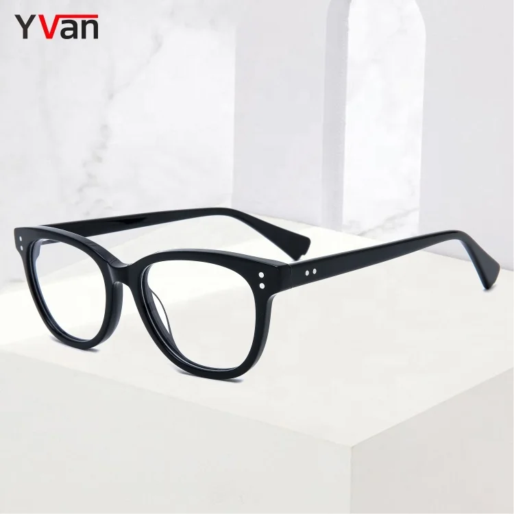 Yvan Wholesale Stock Eyeglass Frames Black Mirror Blu Ray Optical Glasses Frame