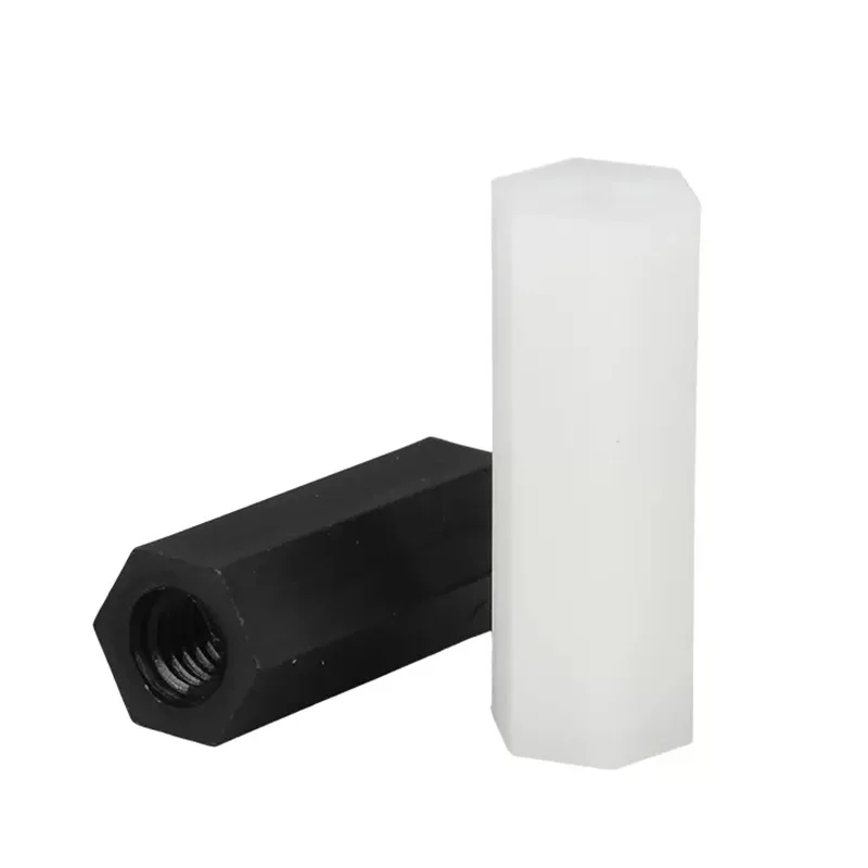 M2 M3 M4 White Black Hex Nylon Standoff Spacer Column Flat Head Through Hole Nylon Plastic Spacing Screws