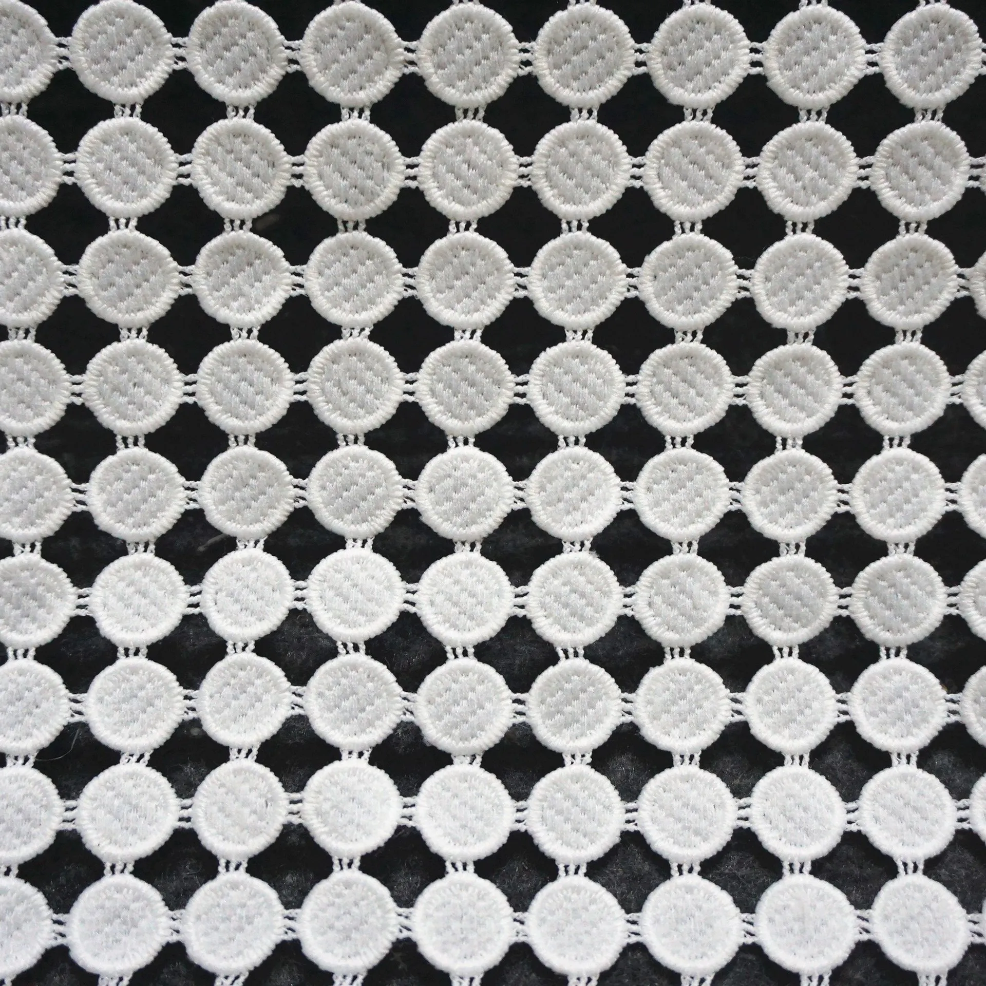 Fancy Design 100% Polyester Embroidery White Milk Silk Chemical Lace Trim For Decoration