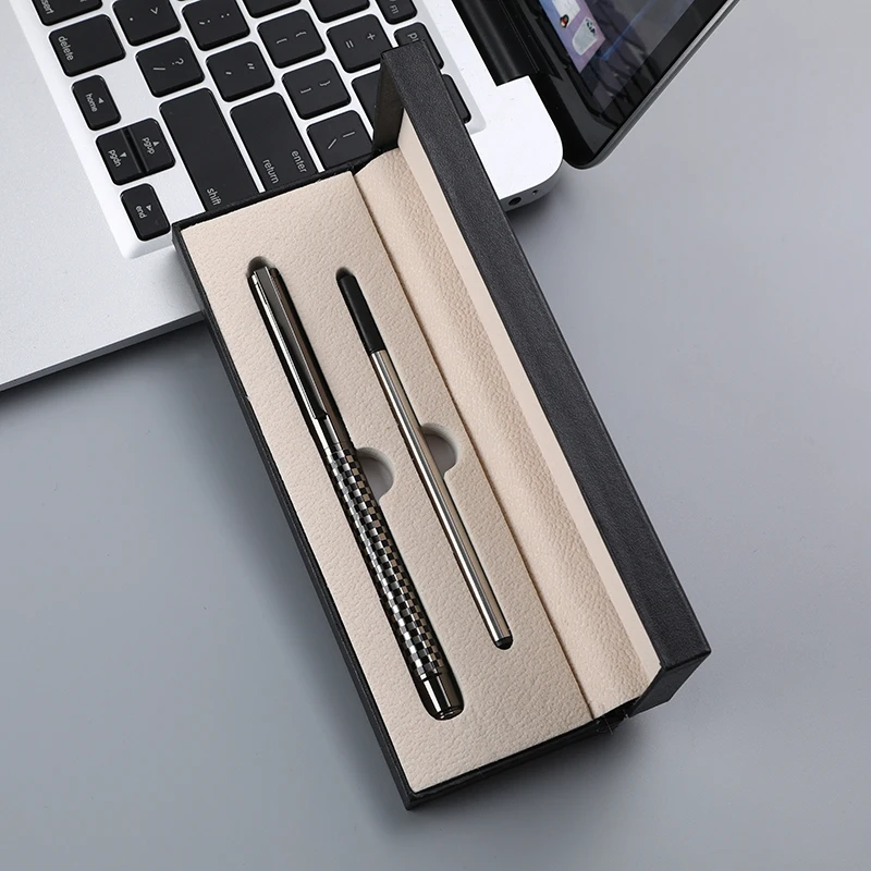 Custom Pen 1 Extra Refill Luxury Metal Roller Pen Set Business Gift Pen With Packing Box For Promotion