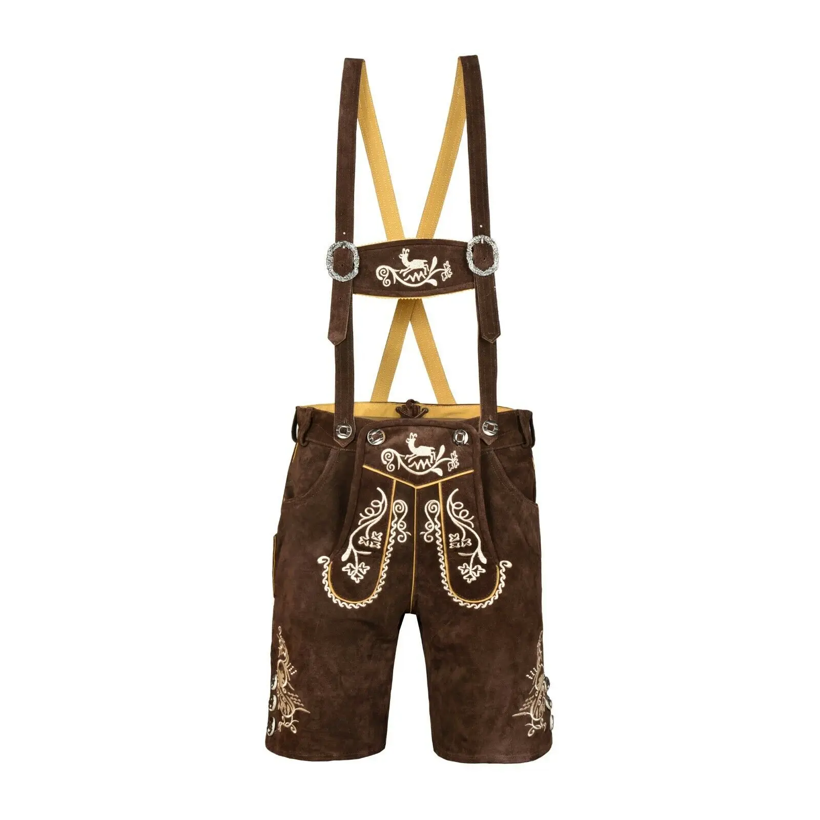 Bavarian Short Trachten Lederhosen Bundhosen Traditional German Leather Shorts