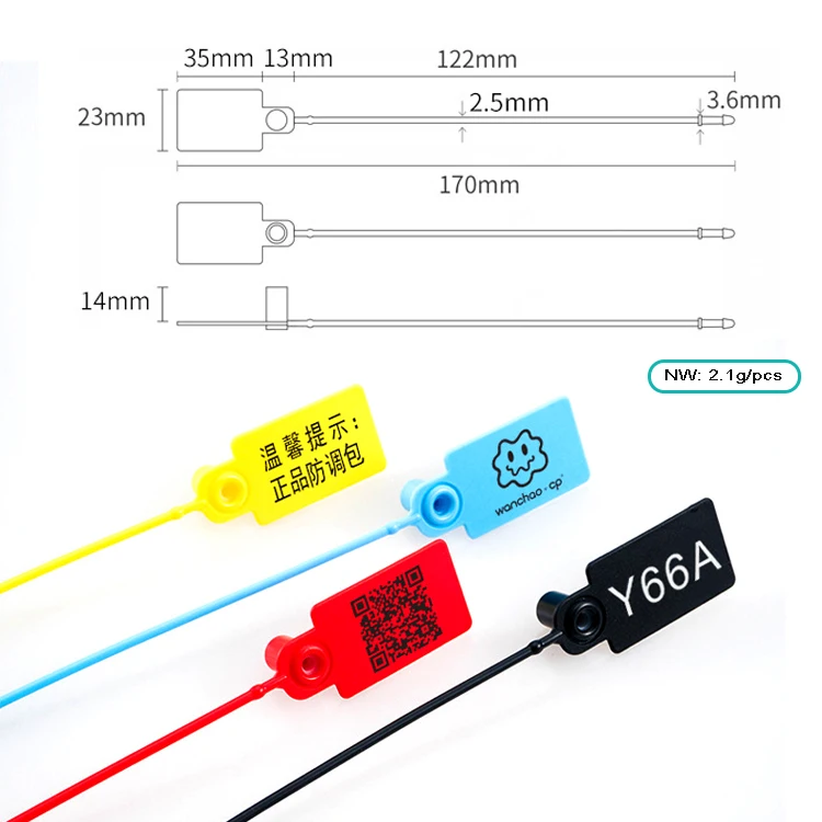 Free Charge Customized Printing Logo Disposable Plastic Garment Security Seals Hang Tags Zip Tie for Clothes Shoes Bags