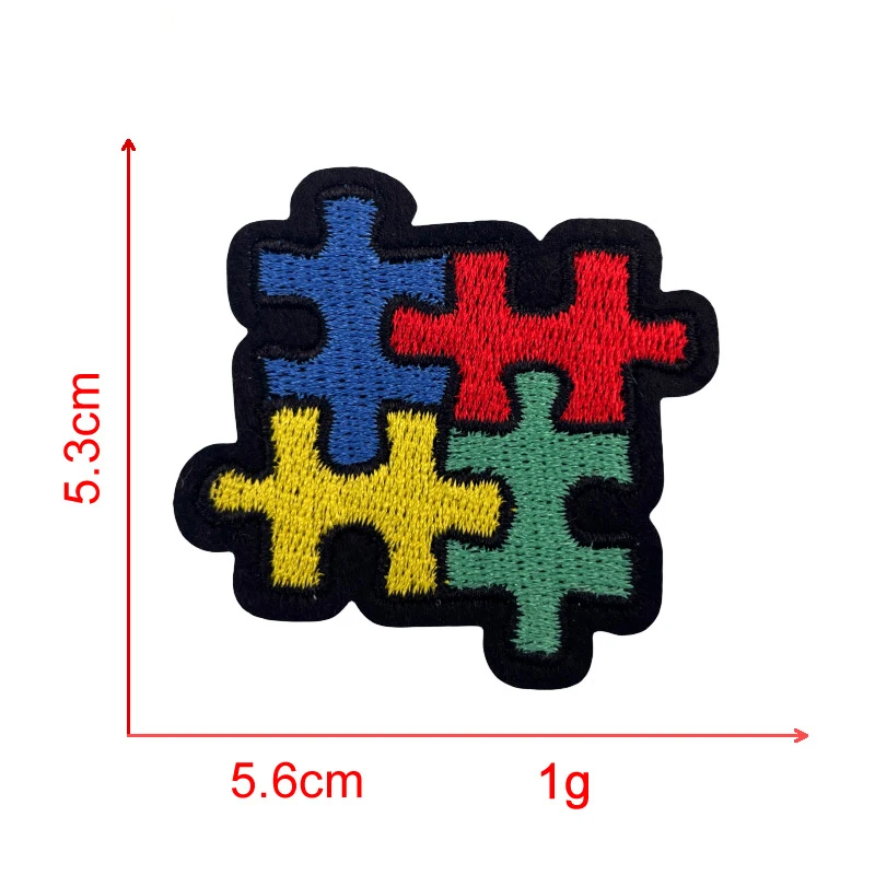 Care asperger syndrome autism symbolic embroidery felt  iron-on autism ASD patches for school bags and clothes