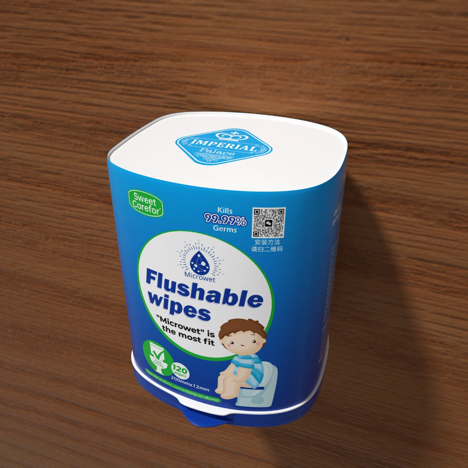 Microwetsoft Flushable Wipes Roll,100% Plant-based Toilet Wipes Roll,Biodegradable Butt Wipes Flushable Wipe Roll