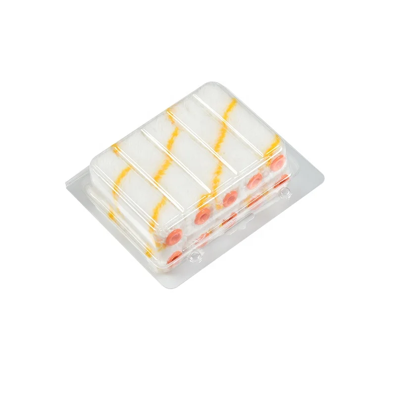 Mini 4 inch Paint Roller Refill with yellow line Acrylic and polyester mixed