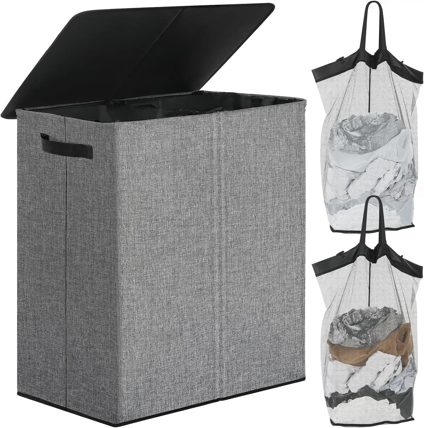 Wash Bag Set Custom Large Laundry Hamper Foldable Laundry Basket With Lid 145L Lightweight Laundry Bag