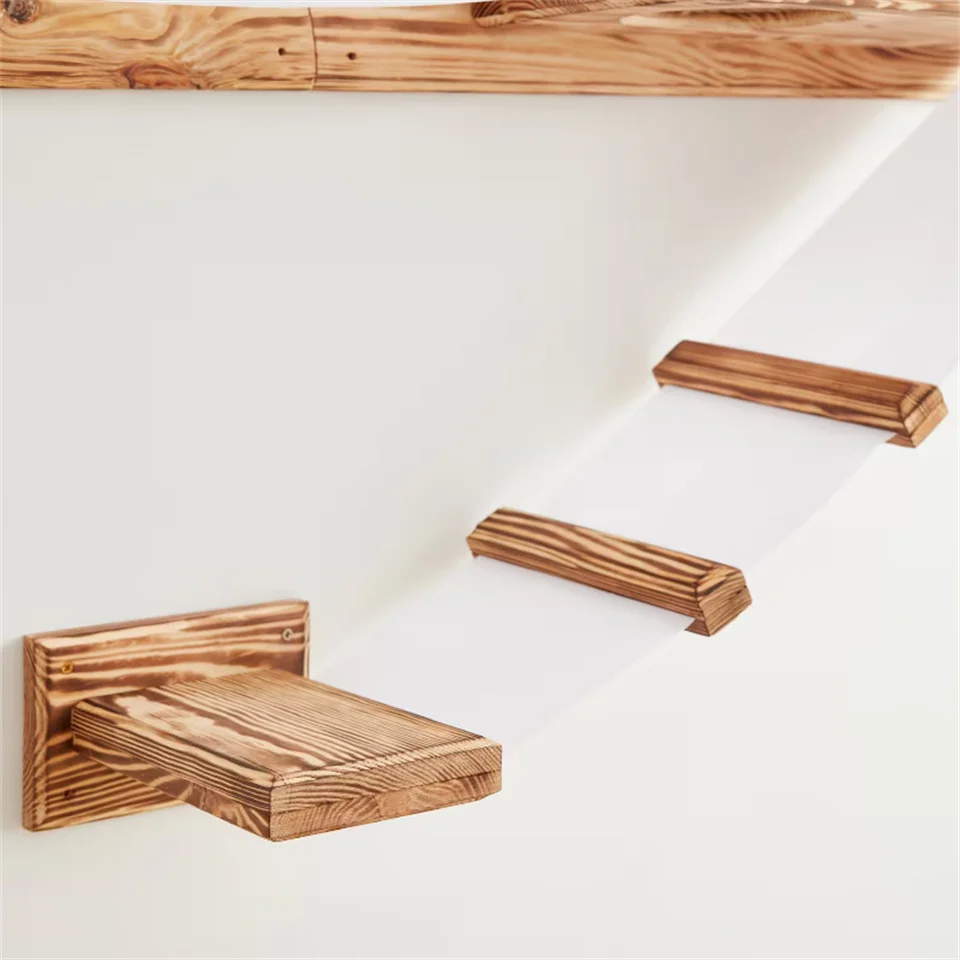 Pet Cat Bed Wood Pet Bed Cat Shelf Wooden Cat Wall Modern Furniture Elevated Solid Customized Logo Carton Box Sustainable CN;SHN