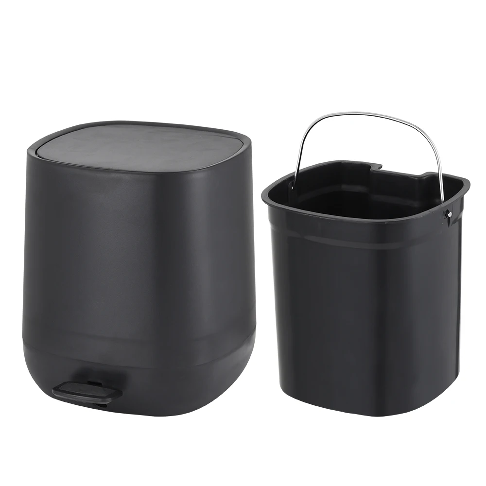 5L bathroom plastic trash bin pedal bin with soft closing