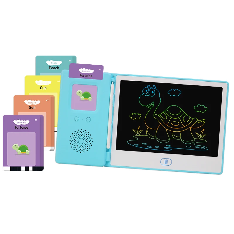 educational flash card for kids toddlers toy flash card reader with 8.5 inch digital writing pads
