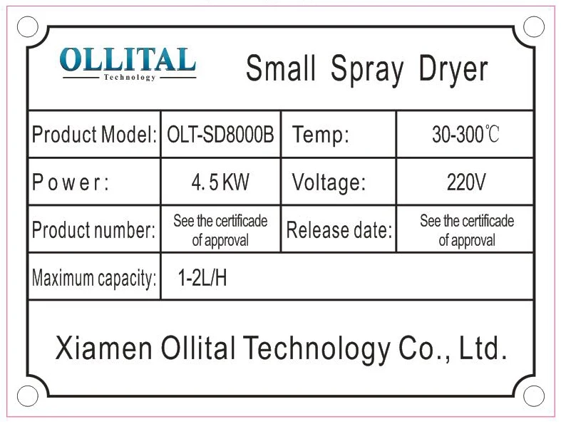 OLLITAL Industry Lab Small Mini Nano Egg Pilot Tea Washing Vacuum Whey Milk Powder Atomizer Spray Dryer Machine Price